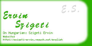 ervin szigeti business card